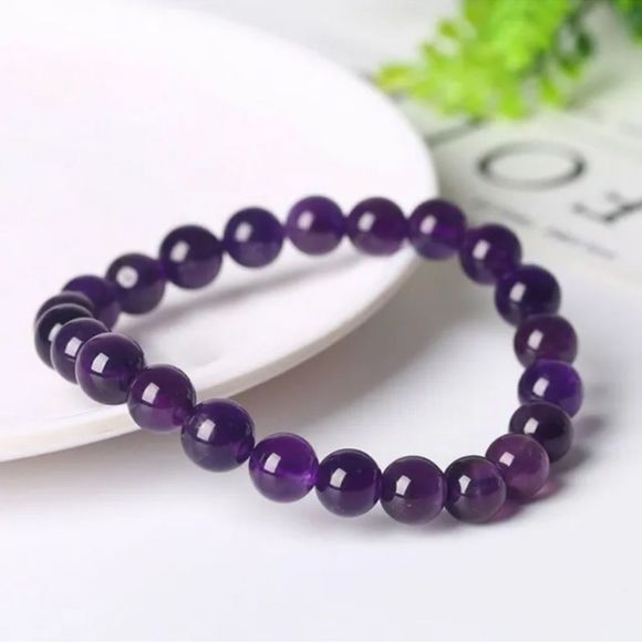 Jewelry - Natural Stone  Purple Amethyst Agate Beads bracelet